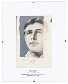 1906 Original Carl Horner Photo Of Jimmy Collins With Hand Drawing - Used In Sporting News